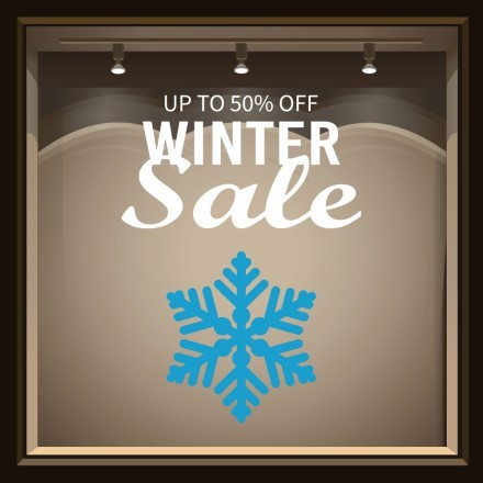 Winter Sale Snowflake Αυτοκόλλητο Βιτρίνας